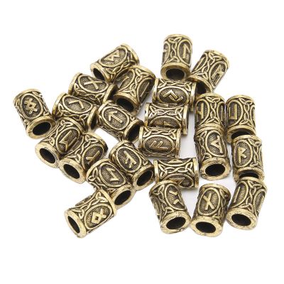 24pcs Viking Beard Beads Bronze Zinc Alloy Material Hair Decoration DIY Beard Beads Hair Accessories