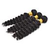 10A Grade Brazilian Remy Virgin Hair Bundles for Black Women 97g Per Bundle Double Weft Unprocessed Human Hair Bundles Natural Color for African American Woman Straight Wave Body Wave Loose Wave Deep Wave Curly Hair Can Be Choose (14/14/14, deep wave view 3