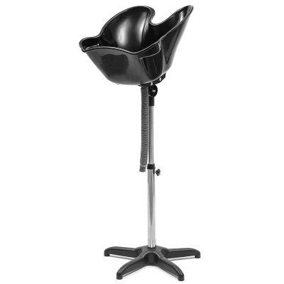 Futchoy Portable Hairdressing Salon Basin Hair Washing Sink 94-122cm Height Adjustable Salon Hair Wash Tub Sink Shampoo Basin with Drain Black