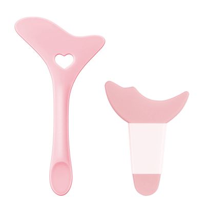SUMEITANG Eyeliner Stencils 2Pcs Reusable Silicone Eyeliner Aid Mascara Shield Multifunctional Makeup Stencil for Beginners Eye Liner Eyelash Eyeshadow Lipstick Applicator Guide Tool - Pink