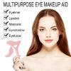 SUMEITANG Eyeliner Stencils 2Pcs Reusable Silicone Eyeliner Aid Mascara Shield Multifunctional Makeup Stencil for Beginners Eye Liner Eyelash Eyeshadow Lipstick Applicator Guide Tool - Pink view 2