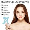 SUMEITANG Eyeliner Stencils 2Pcs Reusable Silicone Eyeliner Aid Mascara Shield Multifunctional Makeup Stencil for Beginners Eyeliner Eyelash Eyeshadow Lipstick Applicator Guide Tool Easy to Use-Blue view 2