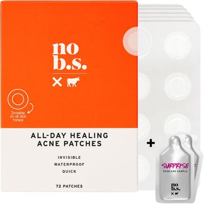 No Bad Stuff - Healing Acne Patches with Hydrocolloid, Waterproof, Invisible Pimple Patches, Wear Under Makeup & Sunscreen, Acne Skin Care for Women & Men, Spot Patches for Pimples, 72 CT