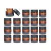 10 Pack 10g/10ml Amber Glass Empty Sample Bottle Cosmetic Jars with Inner Liners, Black Lids Lotion Bottle Refillable Container for Cosmetic, Cream, Lotion and Beauty Products view 1