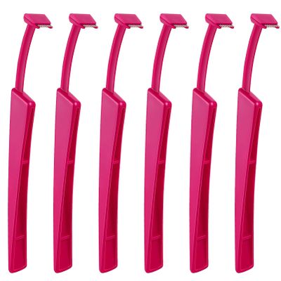 Beavorty 6Pcs Eyebrow Razor Stainless Steel Eyebrow Razors Brow Touch Up Razors Facial Hair Remover with Stainless Steel Blades Armpit Hair Razors for Multipurpose Facial Body Hair Removal