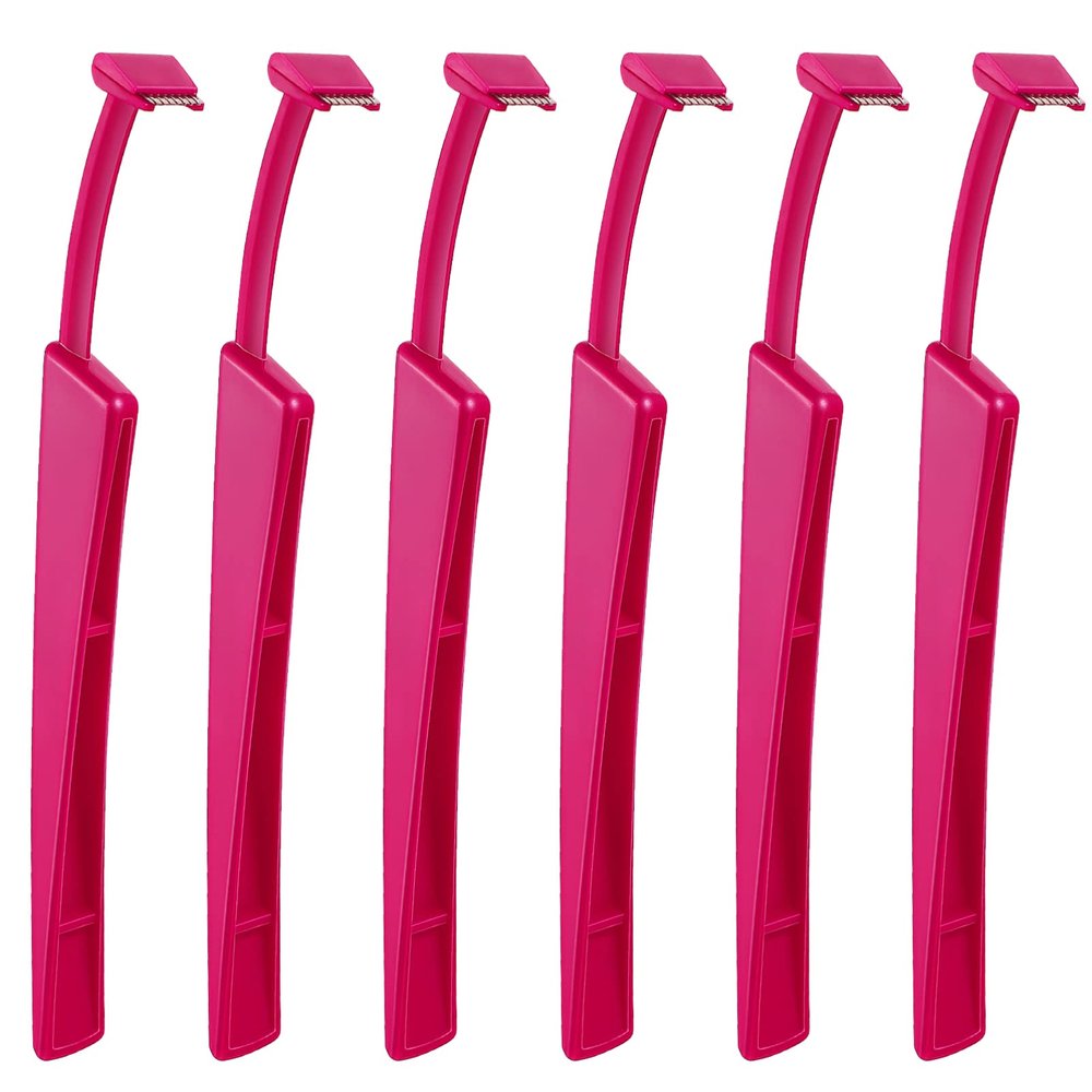 Beavorty 6Pcs Eyebrow Razor Stainless Steel Eyebrow Razors Brow Touch Up Razors Facial Hair Remover with Stainless Steel Blades Armpit Hair Razors for Multipurpose Facial Body Hair Removal