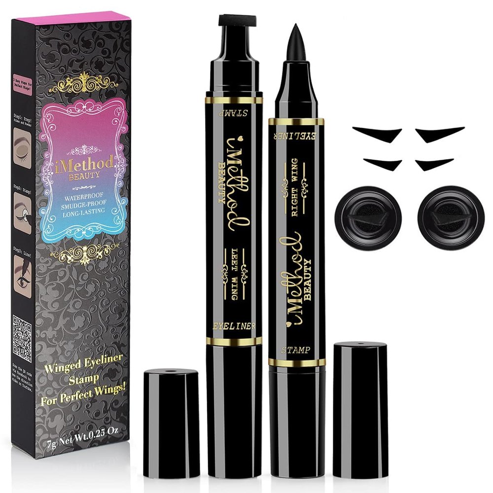 iMethod NEW 2-Pen Winged Eyeliner Stamp - All Eye Shapes, Perfect Wing Cat Eye Liner, Waterproof & Smudge-proof, 8 mm