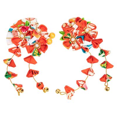 Lurrose 2pcs Japanese Flower Fan Hairpins Elegant Hair Accessories for Women for Weddings Daily Use Special Occasions Lightweight Hair Types