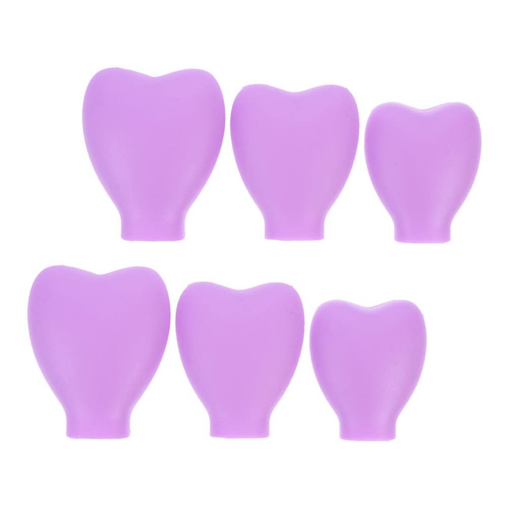 Beaupretty Brush Holder Makeup Organizer 6 Pieces Silicone Makeup Brush Covers, Makeup Brush Caps Travel Holder for Travel and Home (Purple) Holder