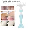 Hair Removal Razors Fish Tail Shape Stainless Steel Manual Safety Hair Shaver Women Green view 3