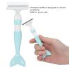 Hair Removal Razors Fish Tail Shape Stainless Steel Manual Safety Hair Shaver Women Green view 4