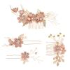 Kisangel 4pcs Bridal Hair Combs Set Artificial Flower Accents Elegant Wedding Hair Accessories for Brides for Special Occasions and Celebrations view 1