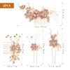 Kisangel 4pcs Bridal Hair Combs Set Artificial Flower Accents Elegant Wedding Hair Accessories for Brides for Special Occasions and Celebrations view 2