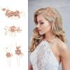 Kisangel 4pcs Bridal Hair Combs Set Artificial Flower Accents Elegant Wedding Hair Accessories for Brides for Special Occasions and Celebrations view 3