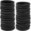 YXYL Hair Ties - 220 PCS Black Hair Ties, Premium Elastic Hair Bands for Women Men Ponytail Holders, Hair Elastics Tie for Medium Thick Curly Hair, 120PCS 4mm, 100PCS 3mm view 1