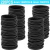 YXYL Hair Ties - 220 PCS Black Hair Ties, Premium Elastic Hair Bands for Women Men Ponytail Holders, Hair Elastics Tie for Medium Thick Curly Hair, 120PCS 4mm, 100PCS 3mm view 2