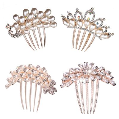 KALLORY Bridal Hair Accessories 4 Pcs Crystal Rhinestone Comb Side Hair Combs for Wedding Party Bridesmaids