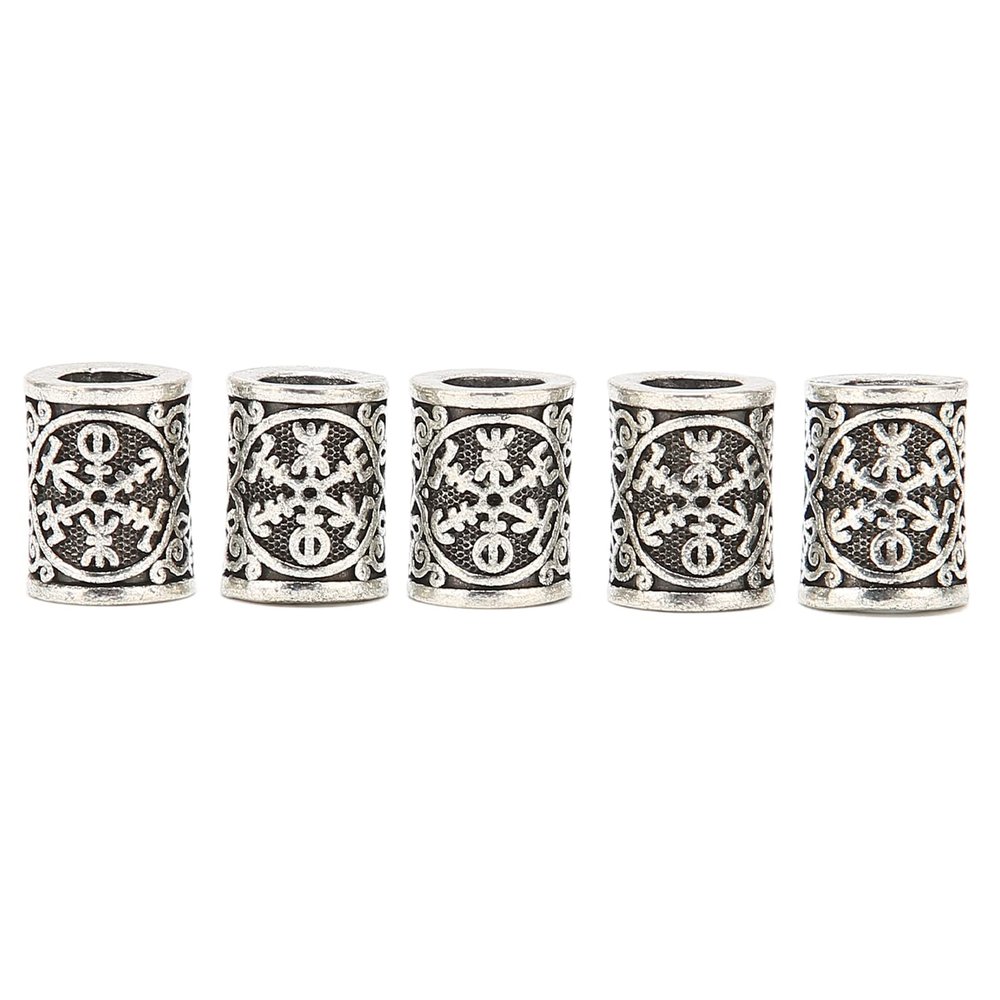 5pcs Beard Beads Vintage Alloy Beard Beads for Beards Dirty Braids Bracelets Necklaces DIY Beard Bead Hair Accessories