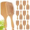 Tessco for you 12 Pcs Bamboo Hair Brushes Bulk Wooden Paddle Brush Scalp Massage Bristle Anti Static Engraving DIY Gifts for Women, Party, Wedding(9.65'' X 3.35'',Natural) view 1