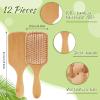Tessco for you 12 Pcs Bamboo Hair Brushes Bulk Wooden Paddle Brush Scalp Massage Bristle Anti Static Engraving DIY Gifts for Women, Party, Wedding(9.65'' X 3.35'',Natural) view 2