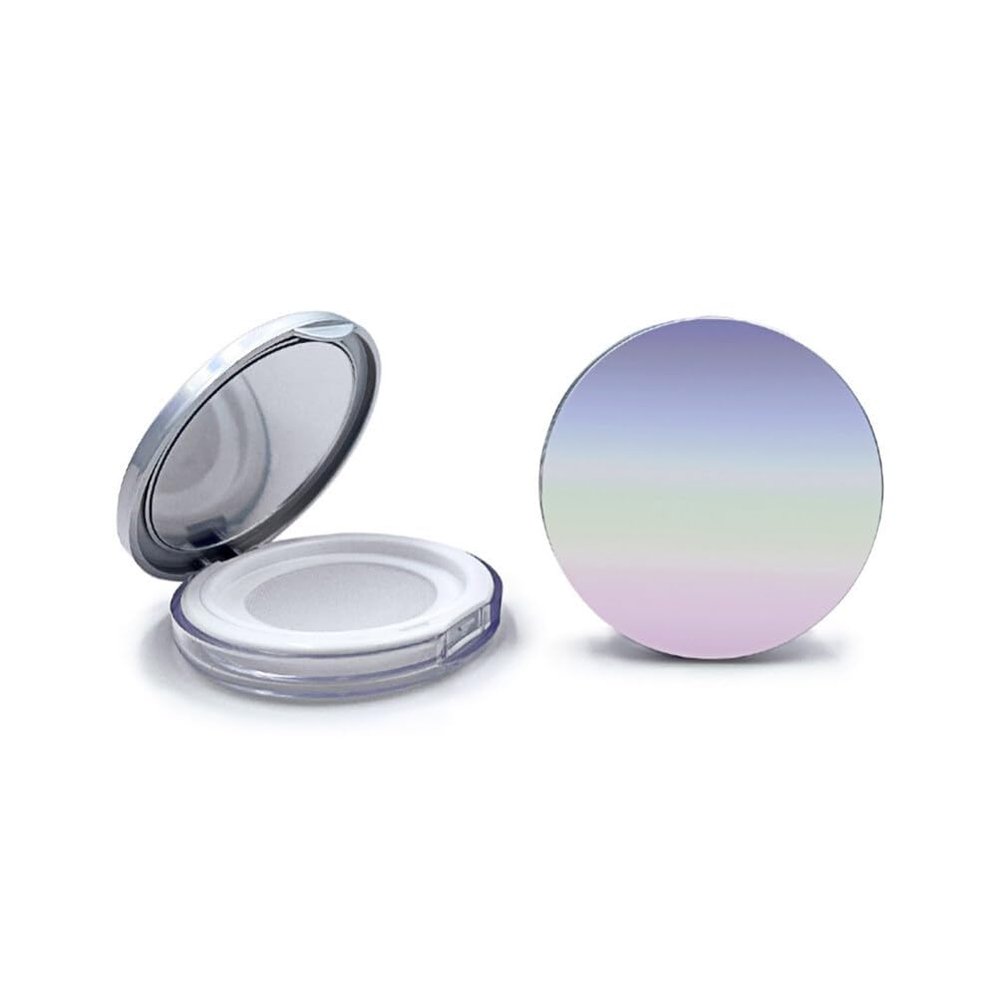 KALLORY Loose Face Compact Case Empty Container, Portable Loose Case Ultra Thin Cosmetic with Mirror for Makeup (2Pcs) Cosmetics Box