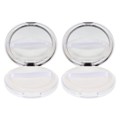 2pcs Portable Loose Case Ultra Thin Makeup Sifter Puff Empty Refillable Compact Cosmetic Containers Travel Home Use