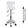 Rolling Swivel Stool, Heavy Duty Lash Chair Adjustable Height Stool Counter Height Stool with Low Back PU Leather Bar Stools for Lab Massage Salon Spa Drafting Nail Teach(White) view 2