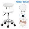 Rolling Swivel Stool, Heavy Duty Lash Chair Adjustable Height Stool Counter Height Stool with Low Back PU Leather Bar Stools for Lab Massage Salon Spa Drafting Nail Teach(White) view 3