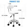 Rolling Swivel Stool, Heavy Duty Lash Chair Adjustable Height Stool Counter Height Stool with Low Back PU Leather Bar Stools for Lab Massage Salon Spa Drafting Nail Teach(White) view 4