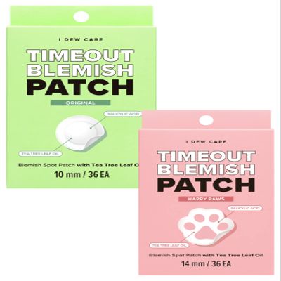 I DEW CARE Hydrocolloid Acne Pimple Patch - Timeout Blemish Original + Timeout Blemish Happy Paws Bundle
