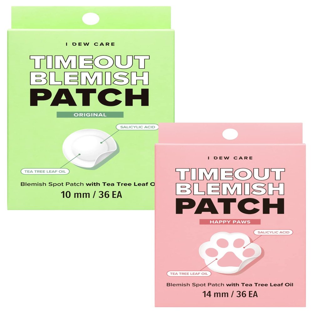 I DEW CARE Hydrocolloid Acne Pimple Patch - Timeout Blemish Original + Timeout Blemish Happy Paws Bundle