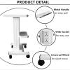 Beauty Rolling Trolley Cart Equipment Mobile Salon Spa Service Instrument Cart White Multi-Purpose Holder Stand for Spa Machines with 110V Socket Wheels and Tray(Max Load 99lbs) view 3