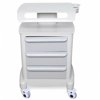 3 Layer Beauty Rolling Trolley Cart Equipment Mobile Salon Spa Service Instrument Cart White Multi-Purpose Holder Stand for Spa Machines with Wheels and Tray(Max Load 30kg)