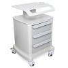 3 Layer Beauty Rolling Trolley Cart Equipment Mobile Salon Spa Service Instrument Cart White Multi-Purpose Holder Stand for Spa Machines with Wheels and Tray(Max Load 30kg) view 3