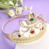 Alvivi Baroque Crystal Crown Rhinestones Tiara Queen Princess Sparkling Diadem Wedding Crowns Tiaras Hair Accessories for Wedding Party Prom Birthday Costume Gold A One Size view 3