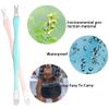 Allstarry 30 Pieces Nail Cuticle Trimmer Remover Plastic Handle Cuticle Pusher Dead Skin Cuticle Knife Nail Cleaner Removal Fork Nail art Tools for Girls Women and Men - Light Blue and Soft Peach view 2