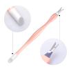 Allstarry 30 Pieces Nail Cuticle Trimmer Remover Plastic Handle Cuticle Pusher Dead Skin Cuticle Knife Nail Cleaner Removal Fork Nail art Tools for Girls Women and Men - Light Blue and Soft Peach view 3