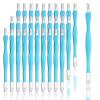 Allstarry 30 Pieces Nail Cuticle Trimmer Remover Rubber Nail Cleaner Plastic Handle Cuticle Pusher Double Head Dead Skin Cuticle Knife Removal Fork Nail art Tools for Girls Women and Men - Blue view 1
