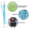 Allstarry 30 Pieces Nail Cuticle Trimmer Remover Rubber Nail Cleaner Plastic Handle Cuticle Pusher Double Head Dead Skin Cuticle Knife Removal Fork Nail art Tools for Girls Women and Men - Blue view 2