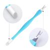 Allstarry 30 Pieces Nail Cuticle Trimmer Remover Rubber Nail Cleaner Plastic Handle Cuticle Pusher Double Head Dead Skin Cuticle Knife Removal Fork Nail art Tools for Girls Women and Men - Blue view 3