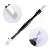 Allstarry 30 Pieces Nail Cuticle Trimmer Remover Rubber Nail Cleaner Double Head Dead Skin Cuticle Knife Removal Fork Plastic Handle Cuticle Pusher Nail art Tools for Girls Women and Men - Black view 3