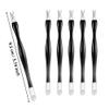 Allstarry 30 Pieces Nail Cuticle Trimmer Remover Rubber Nail Cleaner Double Head Dead Skin Cuticle Knife Removal Fork Plastic Handle Cuticle Pusher Nail art Tools for Girls Women and Men - Black view 4