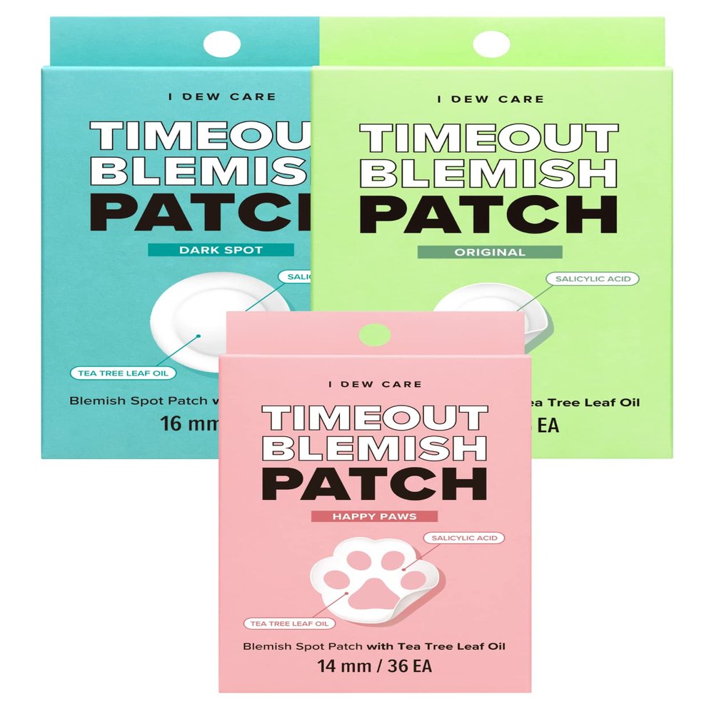 I DEW CARE Hydrocolloid Acne Pimple Patch - Timeout Blemish Original + Timeout Blemish Happy Paws + Timeout Blemish Dark Spot Bundle