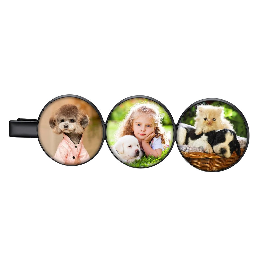 Custom4U Personalized Hair Clips for Women Name Hair Clips/1-6 Pictures Hair Clips Customized Hairpin Barrettes Custom Gifts for Her (Gifts Box)