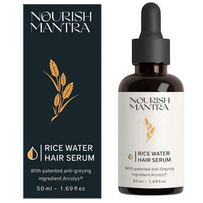 Nourish Mantra - Anti-Greying Rice Water Serum | with Rice Water, Arcolys & Fenugreek Extract | Shows Effective Results Against Premature Grey Hair & Hair Aging Signs | for Men & Women | 50ml