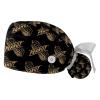 2Pcs Nurse Scrub Caps Women Long Hair, Amazing Cute Peanut Pattern Adjustable Working Cap with Button and Sweatband Multicoloured view 1