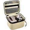 Case for Skull Shaver Electric Pitbull Pro Razor, Hard Travel Rotary Men Head Shavers Beard Trimmer Storage Carrying Box with Zipper Mesh Pocket for Men's Gold Pro Mustache Grooming Kit, Beige-Only view 1