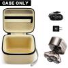 Case for Skull Shaver Electric Pitbull Pro Razor, Hard Travel Rotary Men Head Shavers Beard Trimmer Storage Carrying Box with Zipper Mesh Pocket for Men's Gold Pro Mustache Grooming Kit, Beige-Only view 2