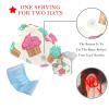 2Pcs Nurse Scrub Caps Women Long Hair, Colorful Cupcakes Pattern Adjustable Working Cap with Button and Sweatband view 3