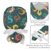 2Pcs Nurse Scrub Caps Women Long Hair, Cute Lizards Adjustable Working Cap with Button and Sweatband Multicoloured view 4